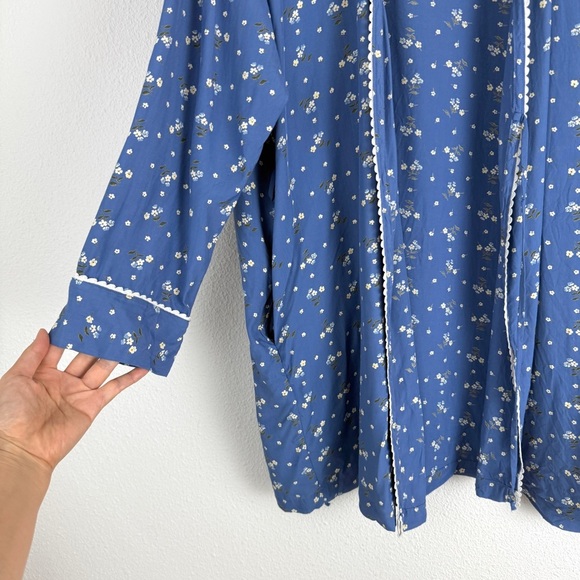 Vintage Banana Republic Floral Silky Kimono Robe Missing Belt Small - Picture 8 of 8